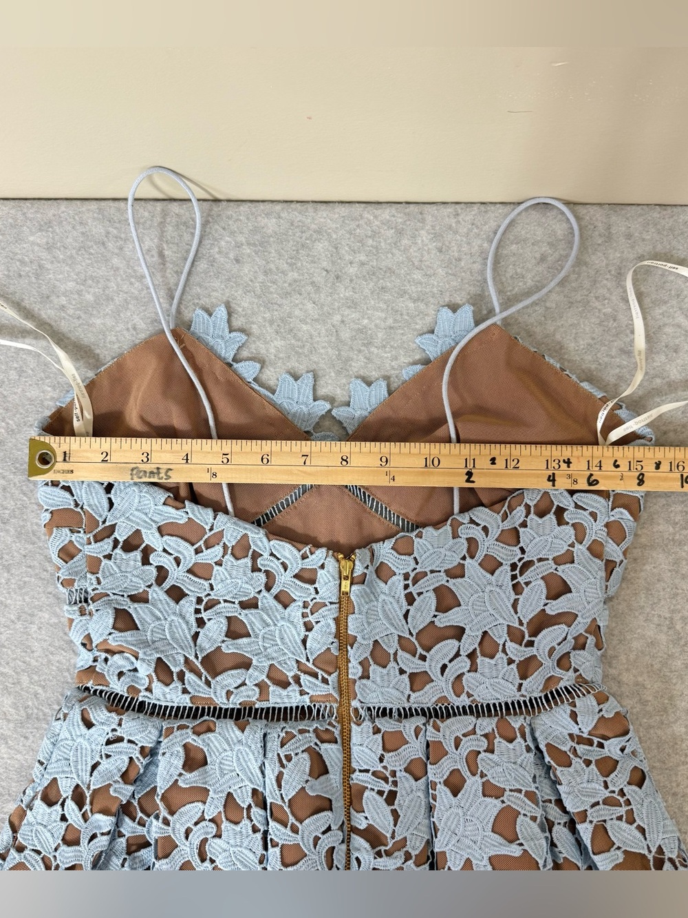 SELF-PORTRAIT Azalea Light Blue Guipure Lace Dress size 4 - Picture 12 of 17